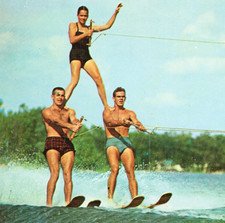 Finger Lakes New York Postcard Water Skiing Sports Chrome picture