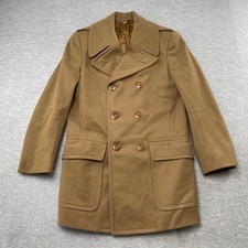 WW2 Military Jacket Size 34R Wool Mackinaw Overcoat Quartermaster Depot 40s 50s picture