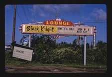 Bossier City Louisiana Black Knight Lounge Sign 1960s Beautiful Girls Open at 6 picture