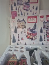 Holiday Time 20 Pc. Village Set W/Lights Christmas New. In Damaged Box  picture
