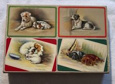 4 Pack Vtg Guild playing cards…adorable sleeping puppies in original box 3 New picture