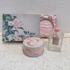 Rare HTF Vintage 1940s Avon Petal of Beauty Set Apple Blossom Cologne & Powder picture
