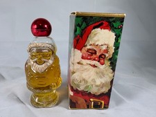 Vintage Avon Christmas JOLLY SANTA Here's My Heart Perfume Bottle 1 Oz Box picture