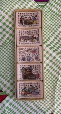 Vintage FONS Saechen Korea Set of 5 Ceramic Chopstick Rests Folk Art picture