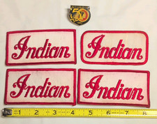 Vintage Indian Motorcycle Patches Lot (4) Script Sew On NOS 90' Sturgis 50th Pin picture