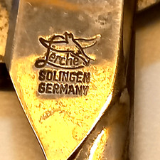 Vintage LERCHE (Lark) SOLINGEN Specialty Gorged & Nickel-plated Office Scissors picture