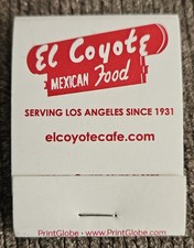 El Coyote Mexican Food Restaurant Los Angeles Matchbook Sharon Tate Vintage RARE picture
