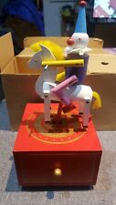 VINTAGE Koji Murai  CLOWN and Donkey CIRCUS MUSIC box with drawer picture