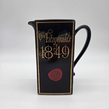 Vintage Old Fitzgerald 1849 Bourbon Whiskey Ceramic Water Pitcher Barware Black picture