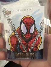 2018 UD Marvel Defenders Sketch Cards Daredevil Spider-man by Jason Saldajeno picture