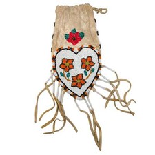 Vintage Nez Perce / Yakama Buckskin Drawstring Bag picture