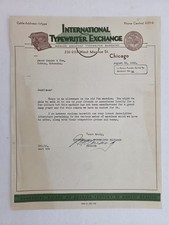 1936 antique INTERNATIONAL TYPEWRITER EXCHANGE chicago IL LETTERHEAD Fox Machine picture