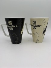 Set Of 2 Juan Valdez Cafe Mule Cowboy Silhouette Black/Ivory/White Mug EUC picture