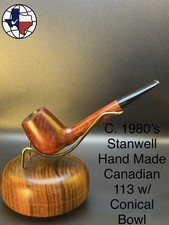 Vintage C. 1980s Stanwell Hand Made Canadian 113 W/Conical Bowl Tobacco Pipe picture