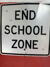 End School Zone Reflective Aluminum Road Sign 24”x24” picture