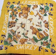 Vintage Smokey The Bear Scarf *Stained* See Pictures  picture