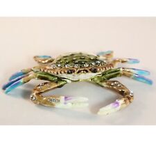 Bejeweled Enameled Animal Trinket Box/Figurine With Rhinestones- Blue Crab picture