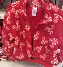 Disney Parks 2025 Christmas Peppermint Mickey Fleece Jacket XXLarge Full Zip NEW picture