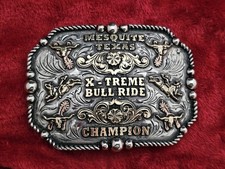 Bull Riding RODEO☆X~TREME☆MESQUITE TEXAS☆CHAMPION TROPHY BUCKLE☆Rare☆T86 picture