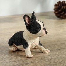Boston Terrier Puppy Hand Painted Polystone Animal Figurine picture