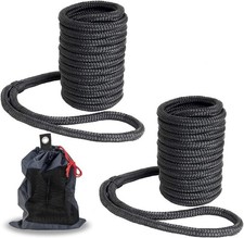 2 PCS 1/2 Inch x 25ft Black Double Braided Nylon Dock Line Marine Rope picture