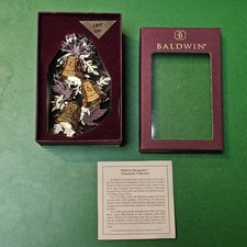 Vintage Baldwin 24kt Gold Finished Brass Stacked Bells Christmas Ornament picture