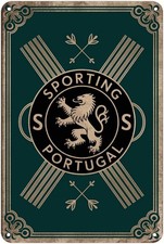 Sporting Lisbon Vintage Portuguese Lion Tin Metal Signs Home Décor Print Aesthet picture