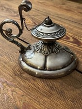 Antique French? Spanish? Hallmarked Ornate Silver Plate Cognac Brandy Warmer picture
