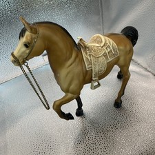 Vintage Buckskin Model Horse Figurine Rearing/ Prancing With Chain Reins And Mol picture
