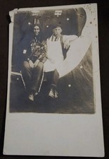 Rare Early 1900s Antique Paper Moon Native American Indian Postcards RPPC picture