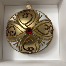 VITBIS HANDMADE in POLAND BEAUTIFUL 3.5” ORNAMENT Glitter Red Jewels Christmas picture