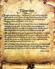 Catholic print picture -  FOOTPRINTS  -   8
