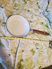 DRU Holland Cast Iron Enamel Frying Pan #22 Wood Handle 8.5”  Seafoam blue    s1 picture
