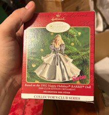 Hallmark Keepsake 1992 Happy Holidays Barbie Doll Ornament 2000 Collectors Club picture