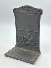 WW1 Era Themed Cast Metal Bronze Bookend Dough Boy Artilery NICE PATINA Eagle 6” picture