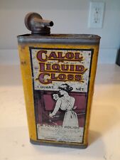 Antique 1920s Calol Liquid Gloss 1 Pint Oil Can Tin Standard Oil Co California picture