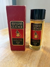 Vintage Avon 1970s Russian Leather Aftershave Hard To Find Original box picture