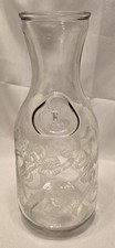 Paul Masson Clear Glass Bottle Wine Carafe Decanter Engraved Since 1852 Vintage  picture