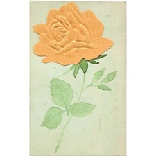 Antique Postcard Embossed Silk Yellow Rose Flower Novelty Hazleton PA 1907 picture