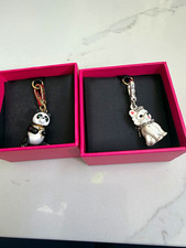 Juicy Couture 2pc Panda Bear & Maltese Dog Metal Charm Keychains Lobster Clasp picture