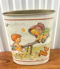 Vintage 1970s J.L.Clark Childs Trash Can Kids On A SeeSaw picture