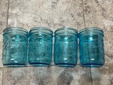 Ball wide mouth made in usa blue pint jar for freezing - Lot of 4 picture