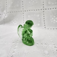 Boyd Crystal Art Glass  kneeling praying angel Green picture