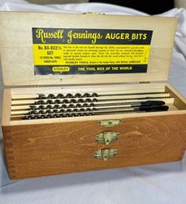 Vintage Stanley Russell Jennings Complete Auger Bit Set 13 pc No. 100RJ picture