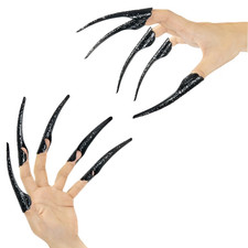 10 Pcs Long Finger Claws ,cuff design Adjustable Black Metal nail 10pcs balck picture