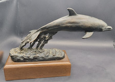 Bronze Bottlenose Dolphin Tony Acevedo Dannyquest LE 15/750 Wood Stand Sculpture picture