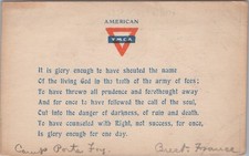 1919 American YMCA patriotic verse postcard for A.E.F. members Antique Postcard picture