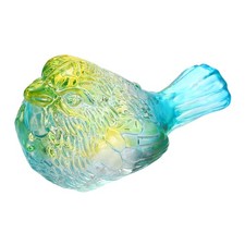 2.8Inch Small Glass Birds Figurines for Home Decor, Yellow-Green picture