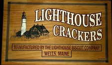 Vintage Lighthouse Crackers Wooden Advertising Sign – Wells, Maine – Lighthouse picture
