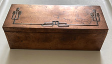 Heintz Humidor Box Sterling Silver Bronze Mission Arts & Crafts Antique, NY 1912 picture